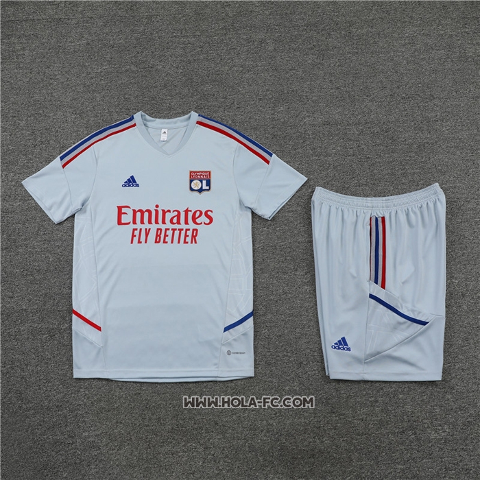 Chandal del Lyon 2022-2023 Manga Corta Gris - Pantalon Corto